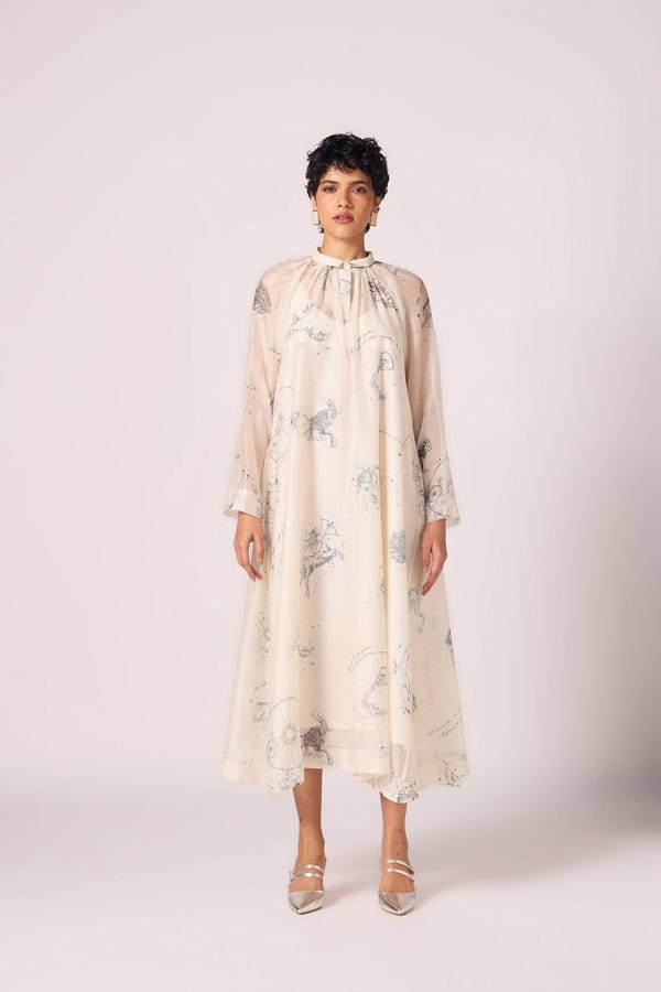 The Summer House — Cheryl Zodiac Print Handwoven Dress
