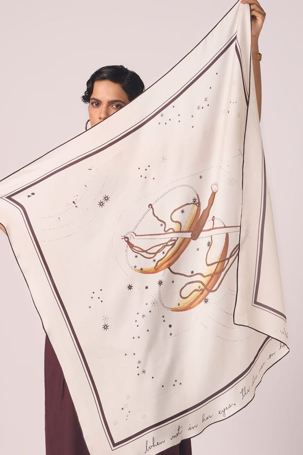 The Summer House — Libra Printed Satin Scarf
