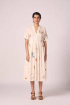 Aara Zodiac Print Pleated Dress view 1