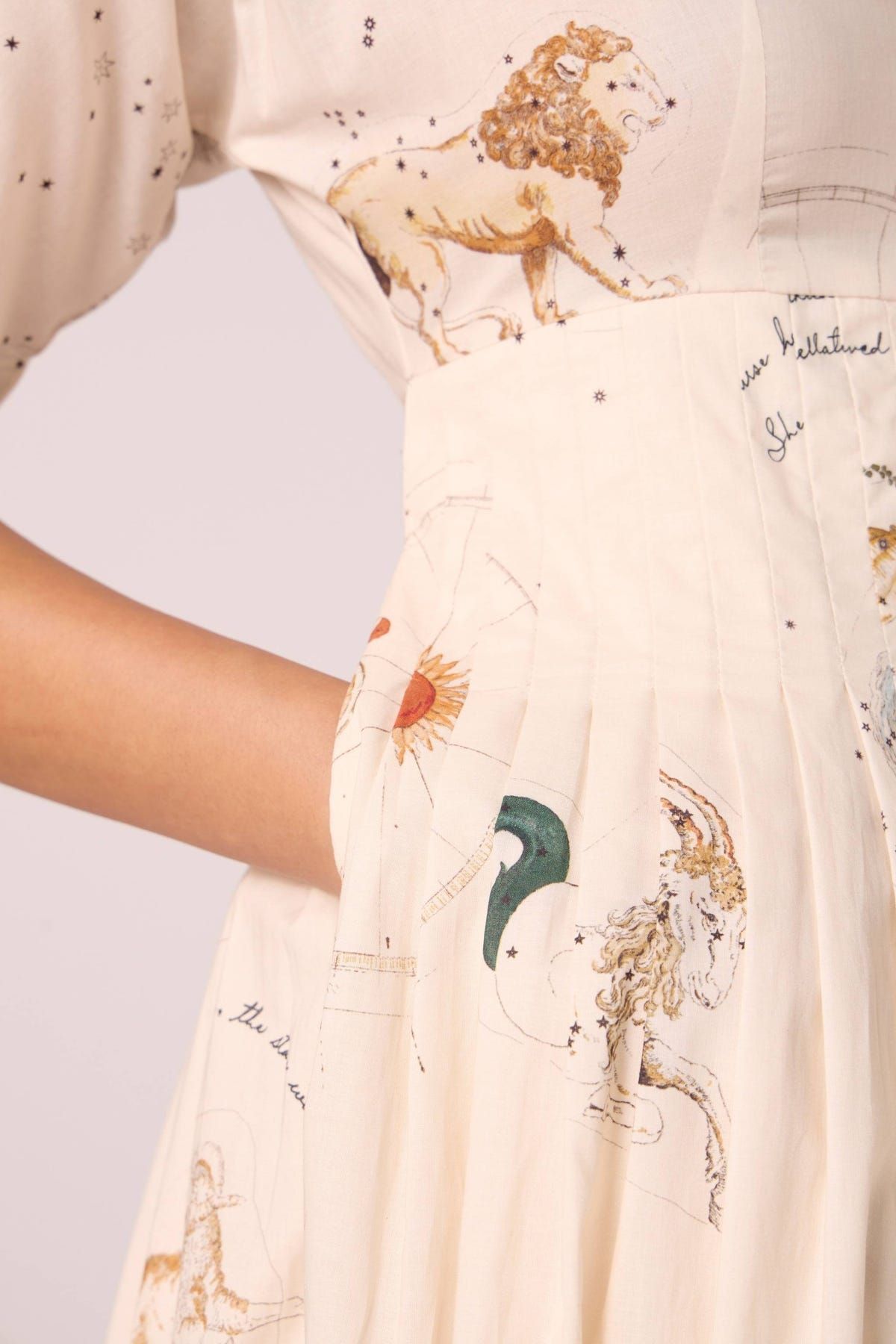 Aara Zodiac Print Pleated Dress - image 12