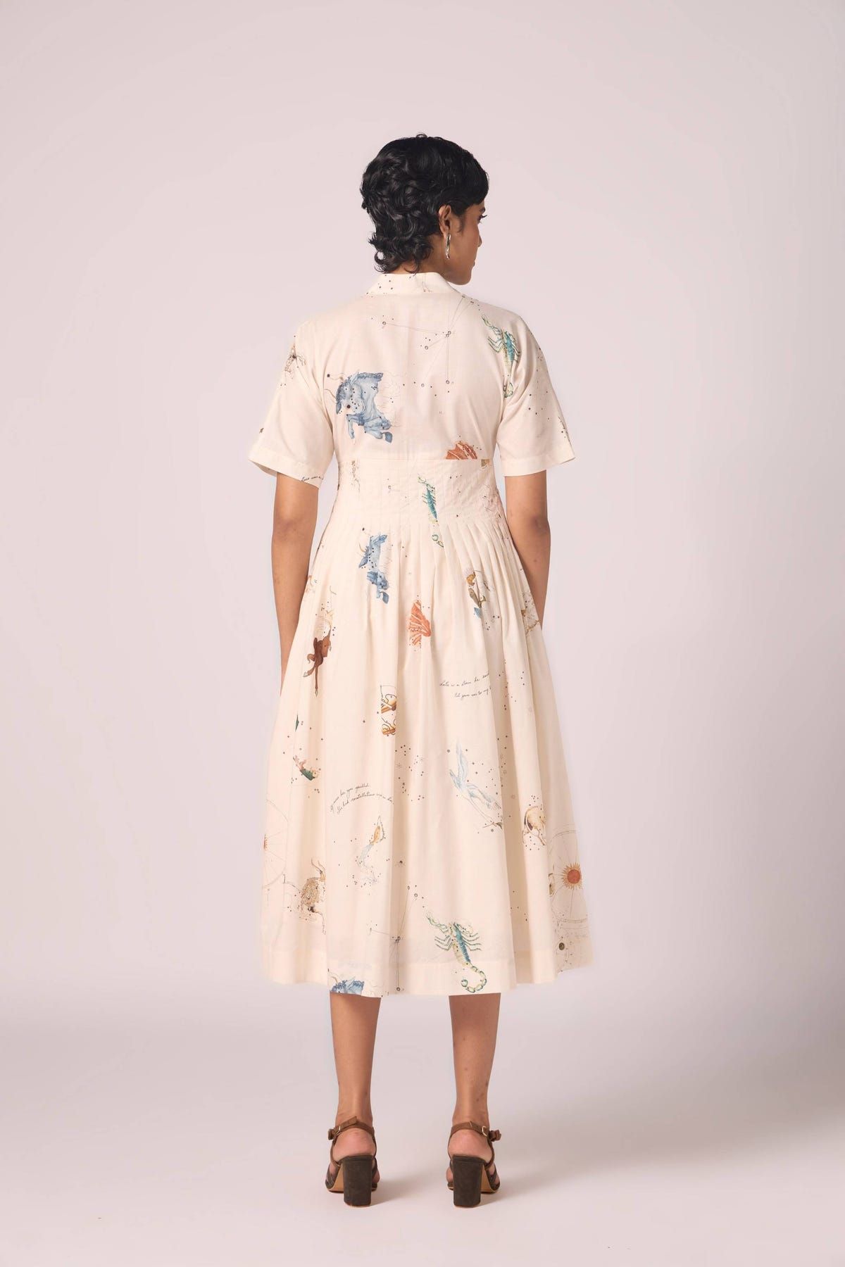 Aara Zodiac Print Pleated Dress - image 14