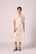 Aara Zodiac Print Pleated Dress view 3