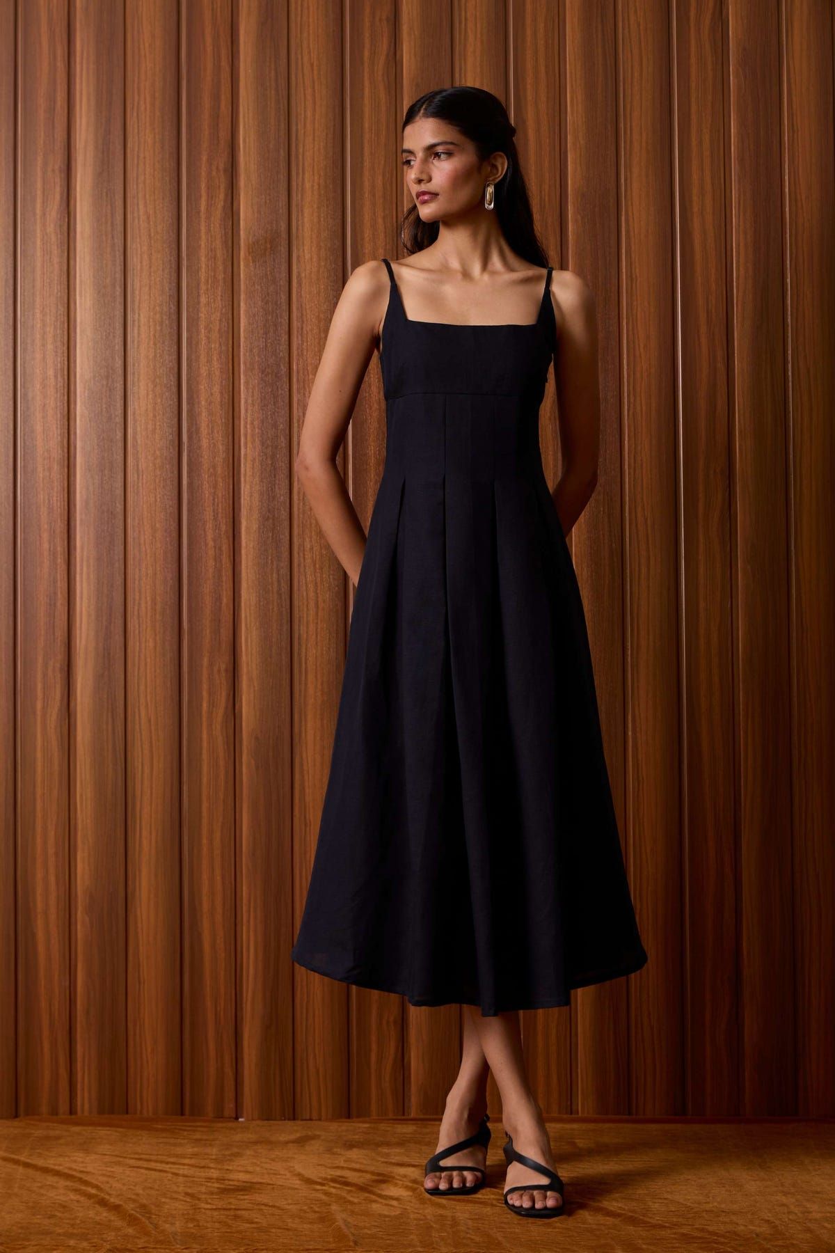 Eos Black Midi Dress - image 15