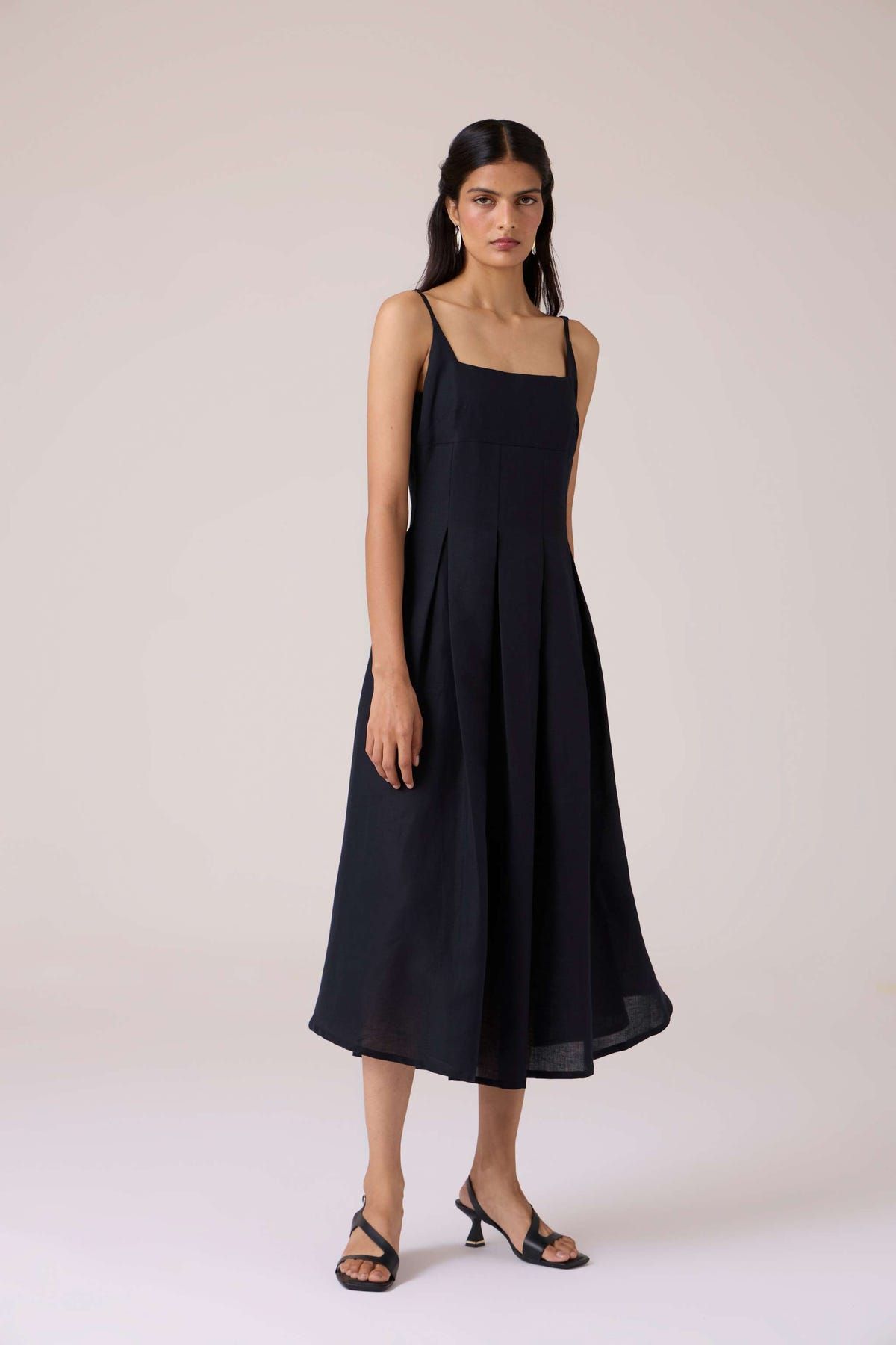 Eos Black Midi Dress - image 6