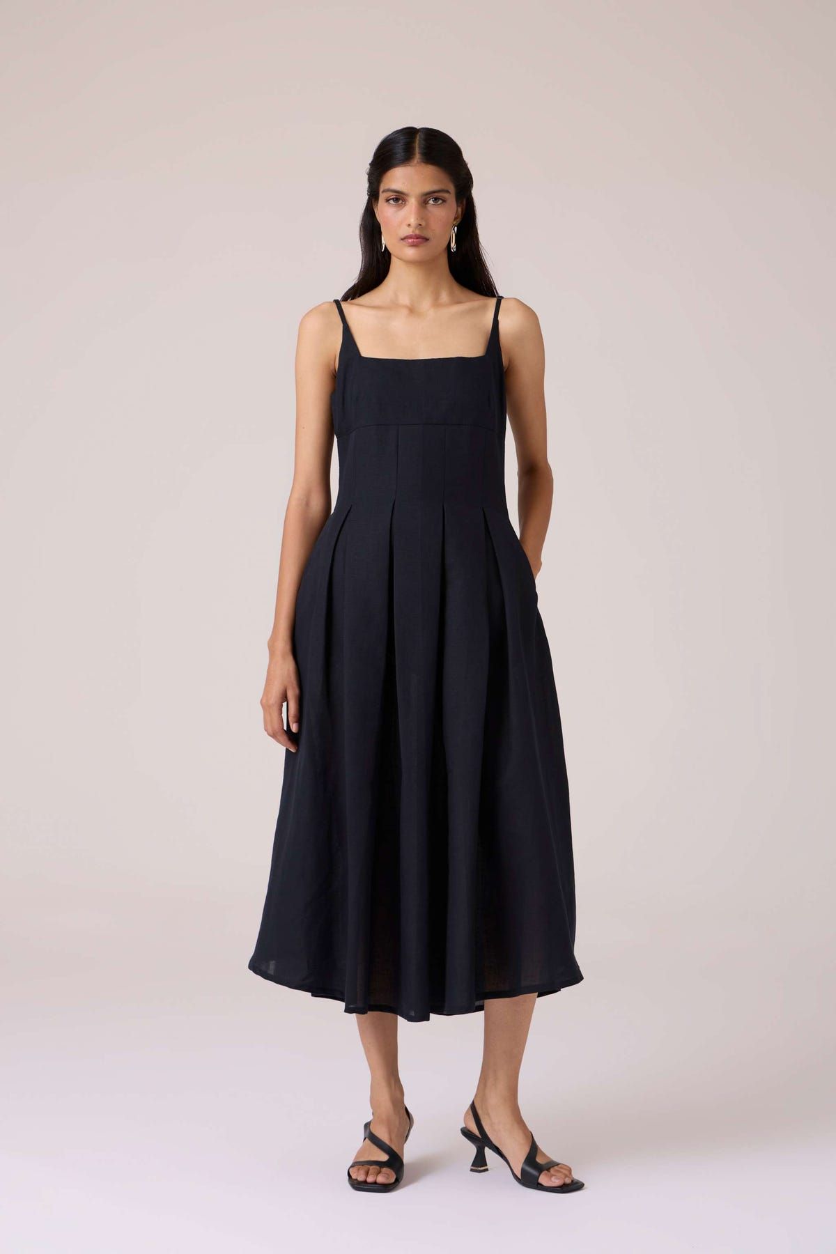 Eos Black Midi Dress - image 7