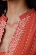 Sabah Orange Cotton Midi Dress view 5