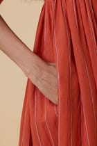 Sabah Orange Cotton Midi Dress view 7