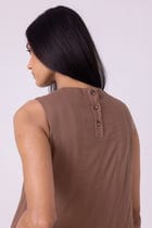 Arwen Brown Pleated Midi Dress view 8