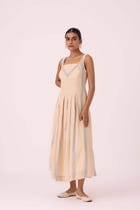Bosie Beige Handwoven Dress view 11