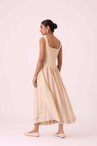 Bosie Beige Handwoven Dress view 14