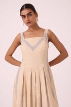 Bosie Beige Handwoven Dress view 3