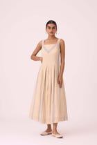Bosie Beige Handwoven Dress view 5