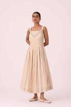 Bosie Beige Handwoven Dress view 9