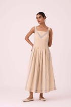 Bosie Beige Handwoven Dress view 10
