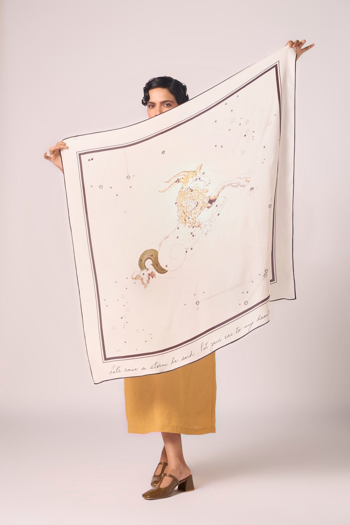 Capricorn Printed Satin Scarf - image 1
