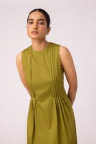 Indika Green Pleated Midi Dress view 7