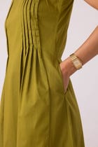 Indika Green Pleated Midi Dress view 8