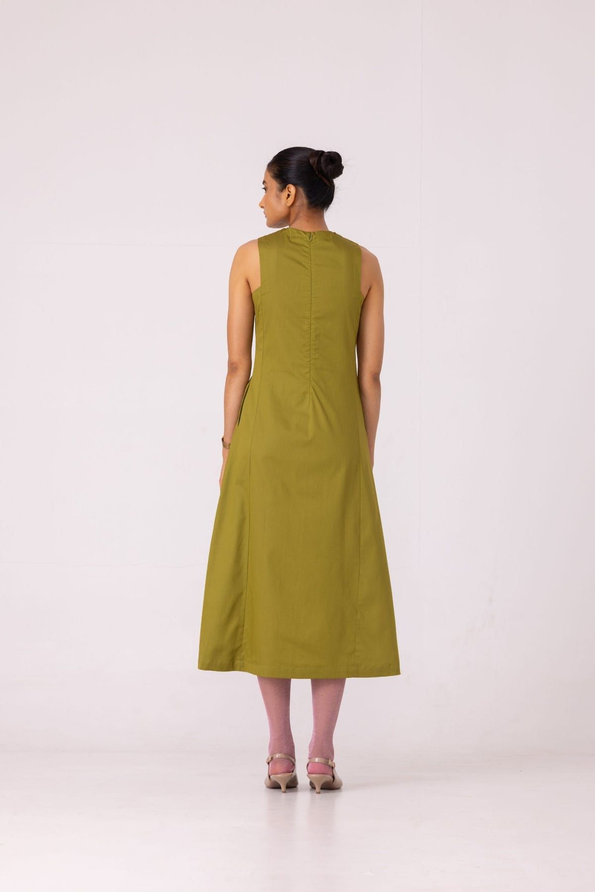 Indika Green Pleated Midi Dress - image 10