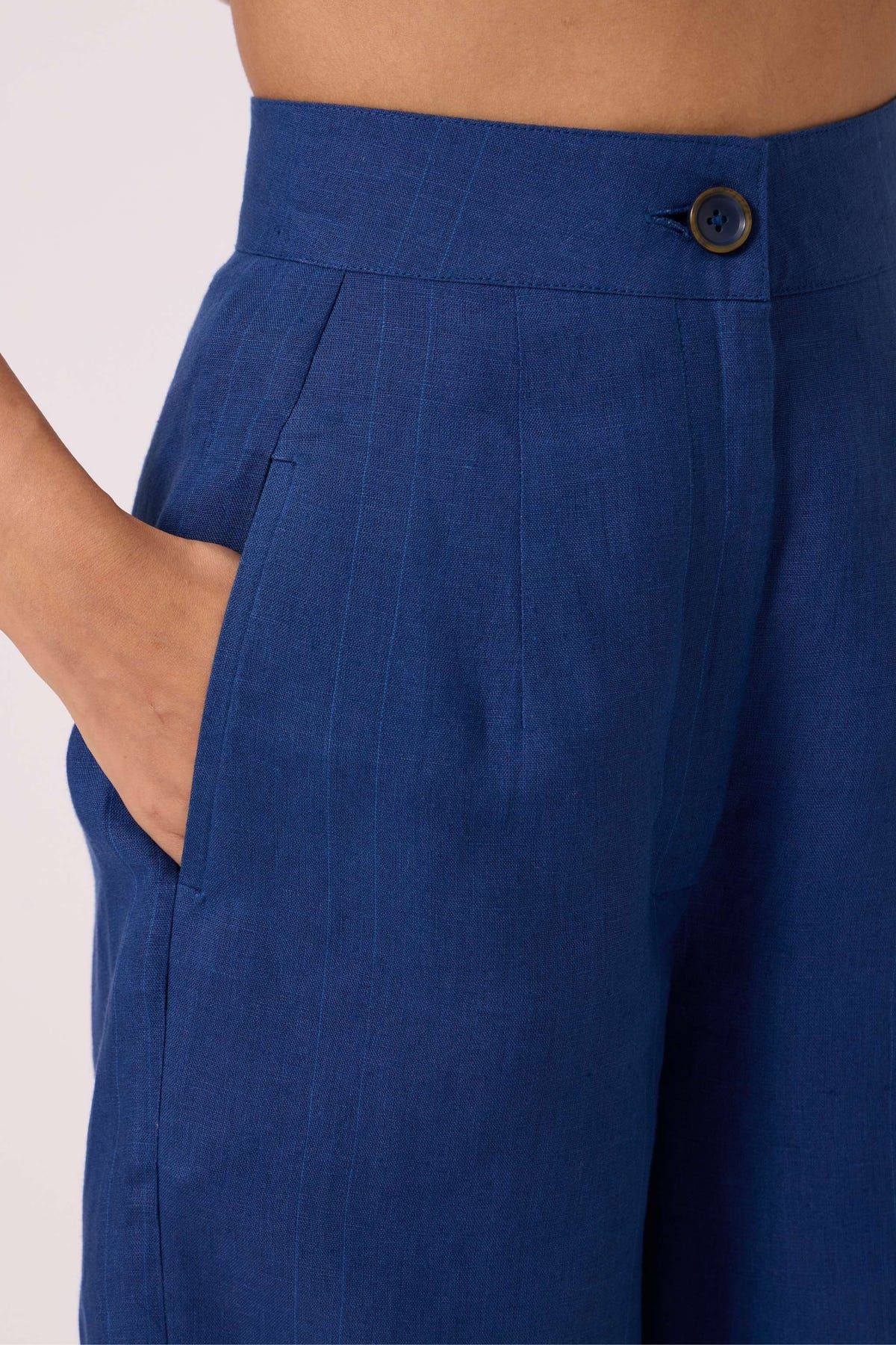 Aldous Ink Blue Linen Pants - image 3