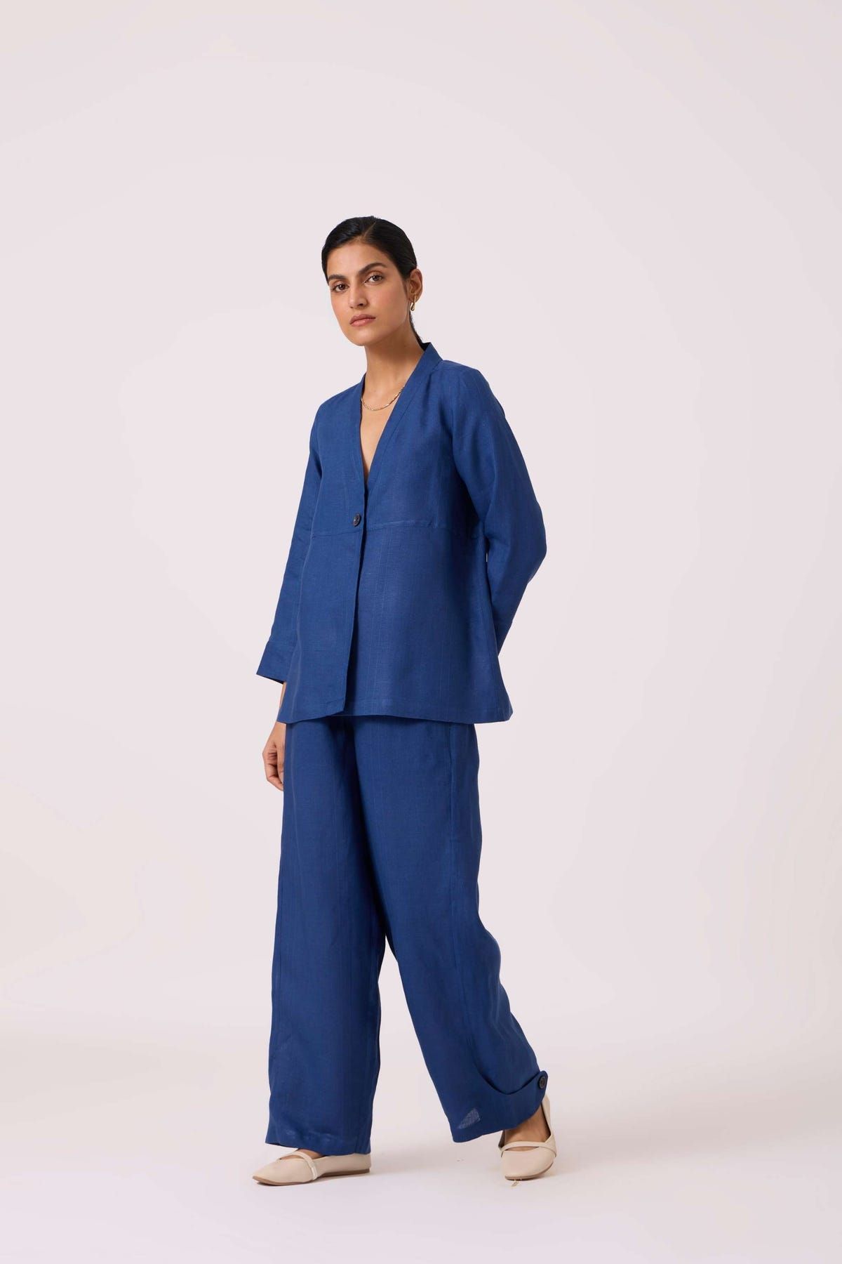 Aldous Ink Blue Linen Pants - image 5