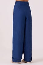 Aldous Ink Blue Linen Pants view 6
