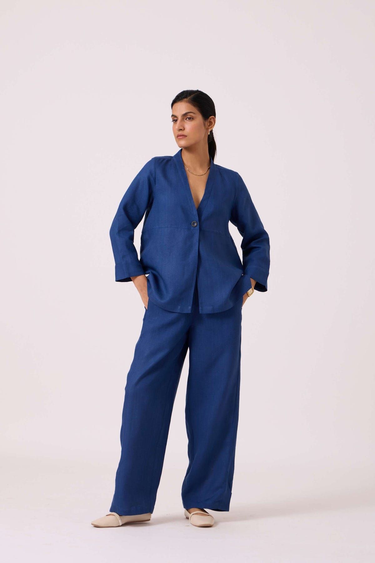 Aldous Ink Blue Linen Pants - image 7
