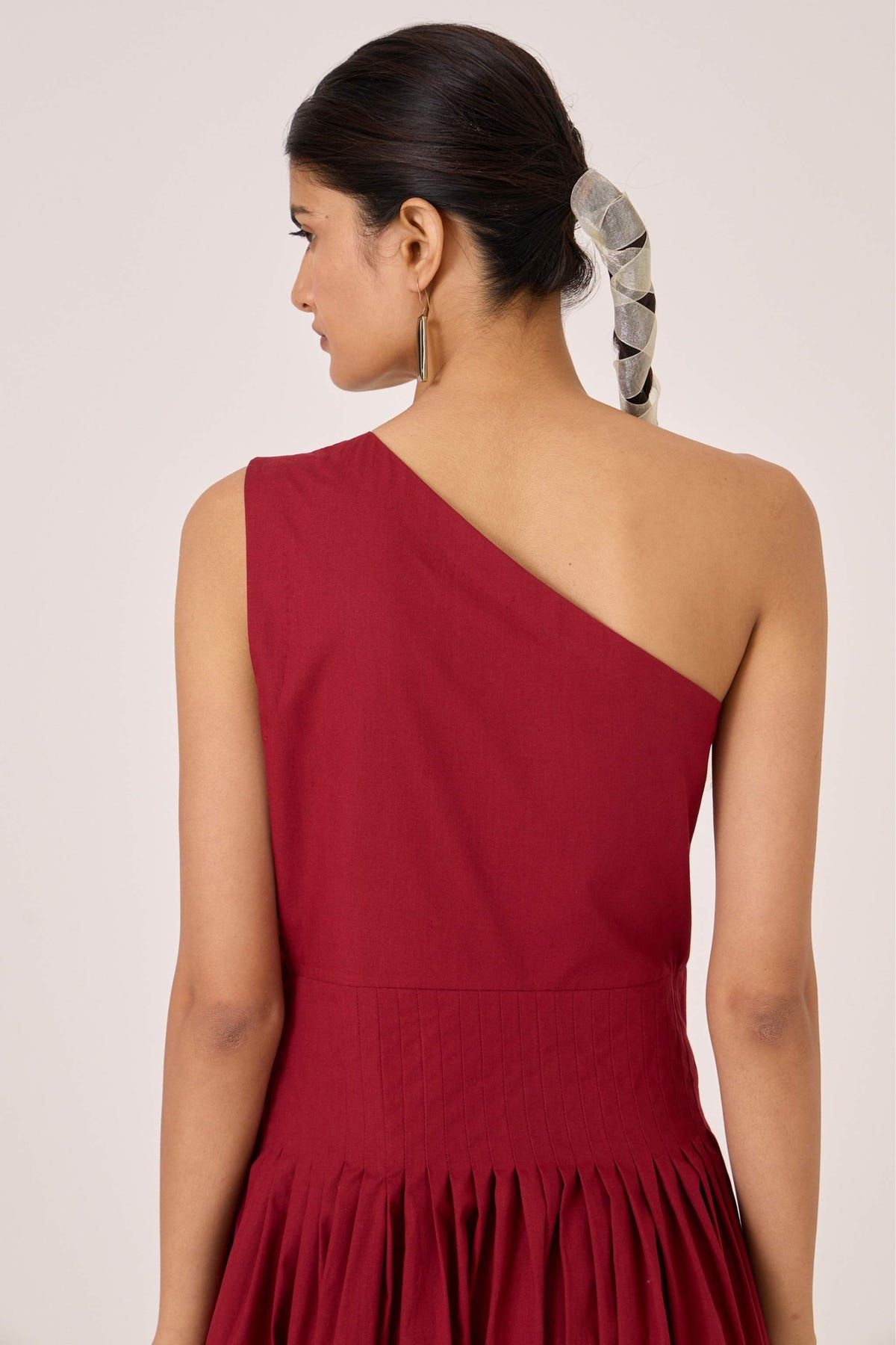Vidura Red One Shoulder Dress - image 10