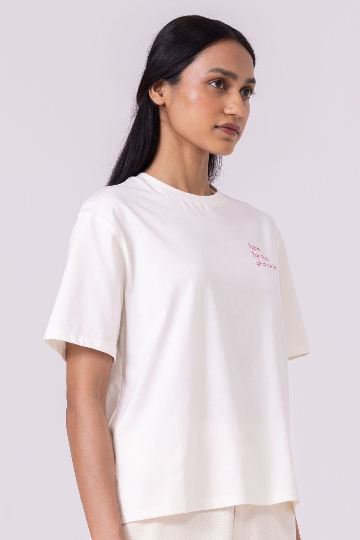 Drew Off  White Organic Cotton TShirt - image 4