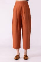 Bandra Rust Linen Pants view 1