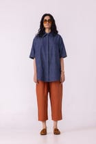 Bandra Rust Linen Pants view 2