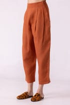Bandra Rust Linen Pants view 4