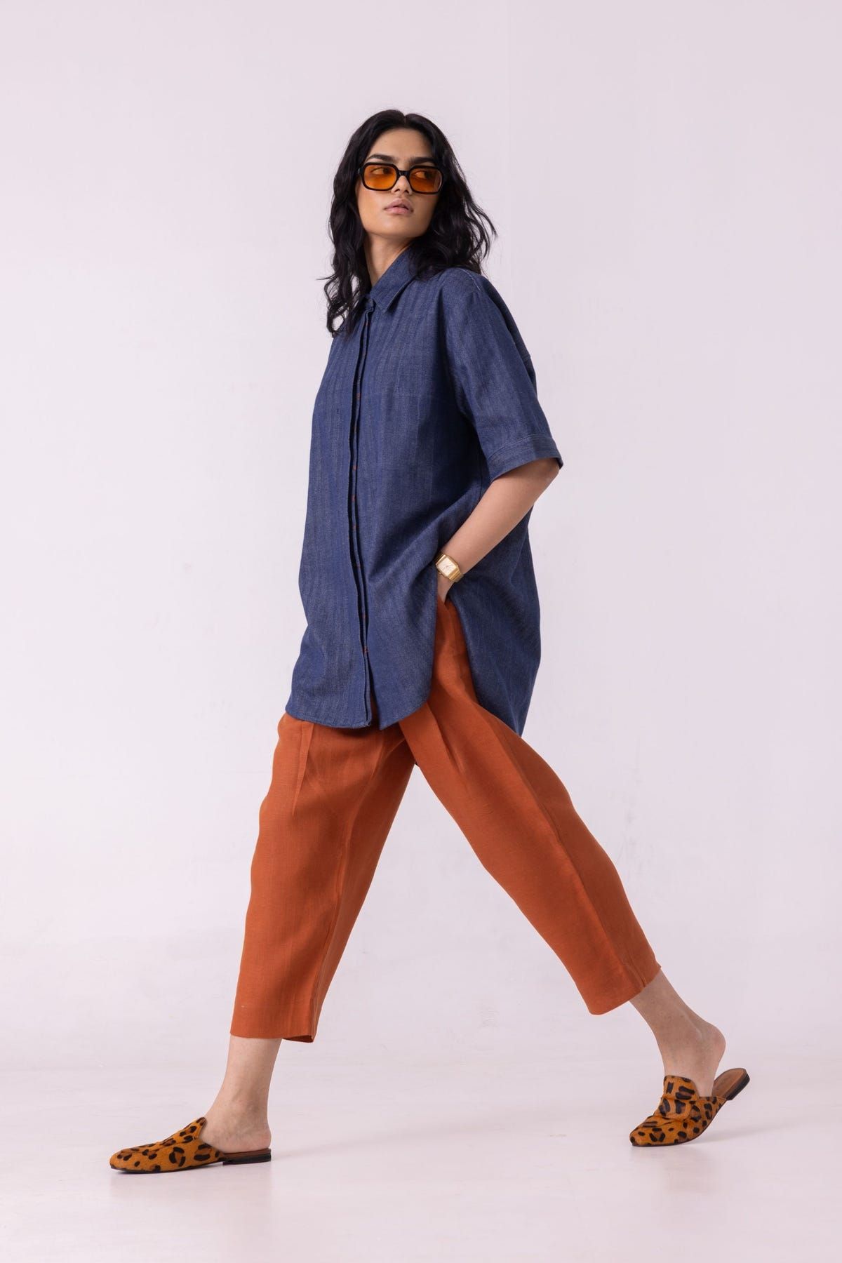 Bandra Rust Linen Pants - image 6