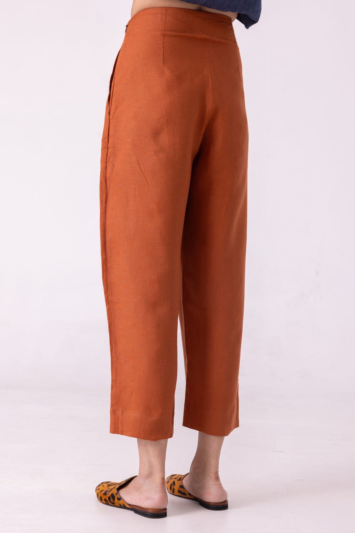 Bandra Rust Linen Pants - image 7