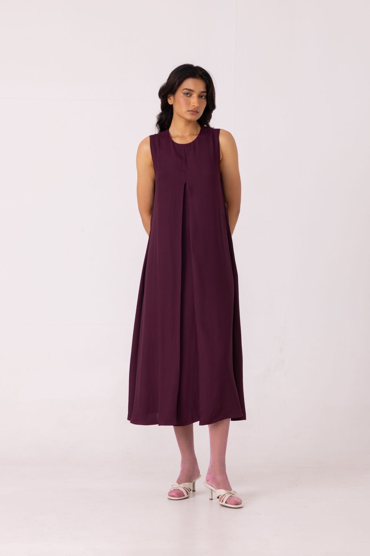 Brooke Wine Midi Dress - image 1