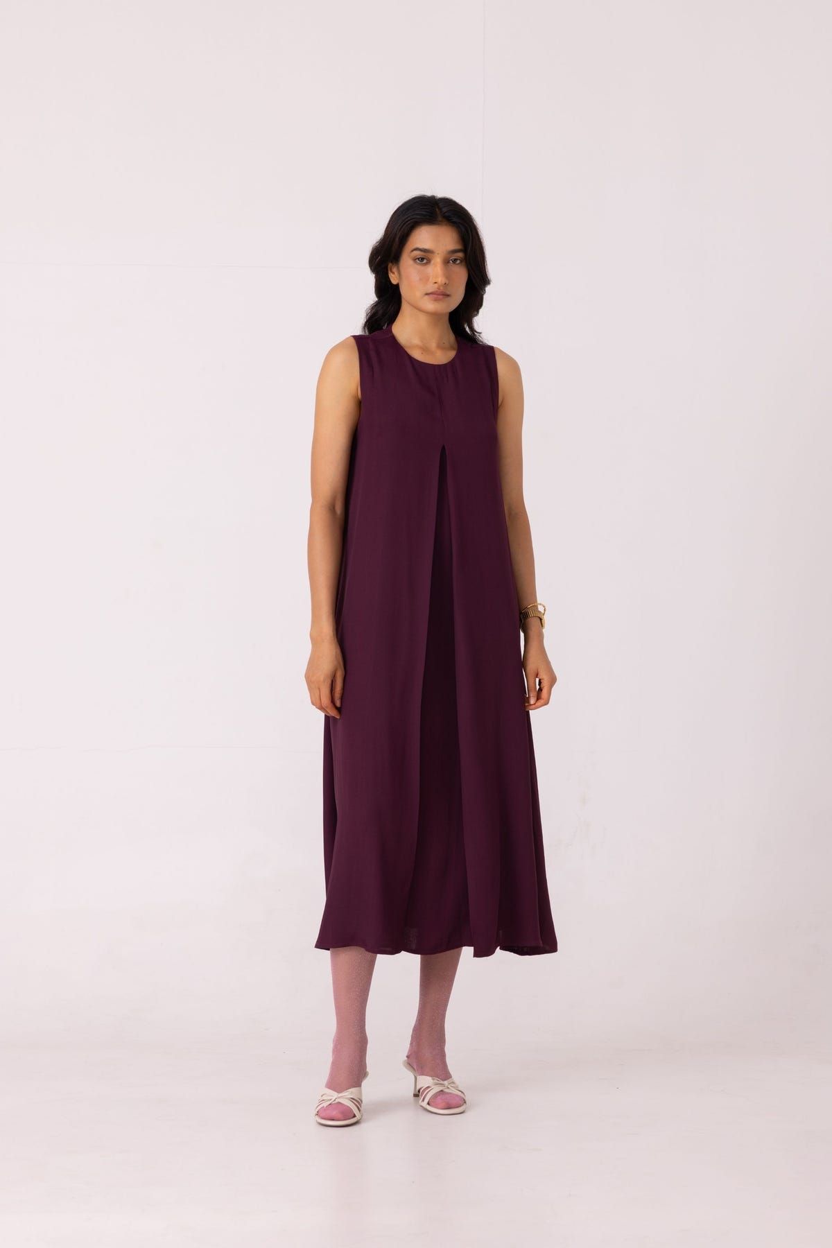 Brooke Wine Midi Dress - image 2