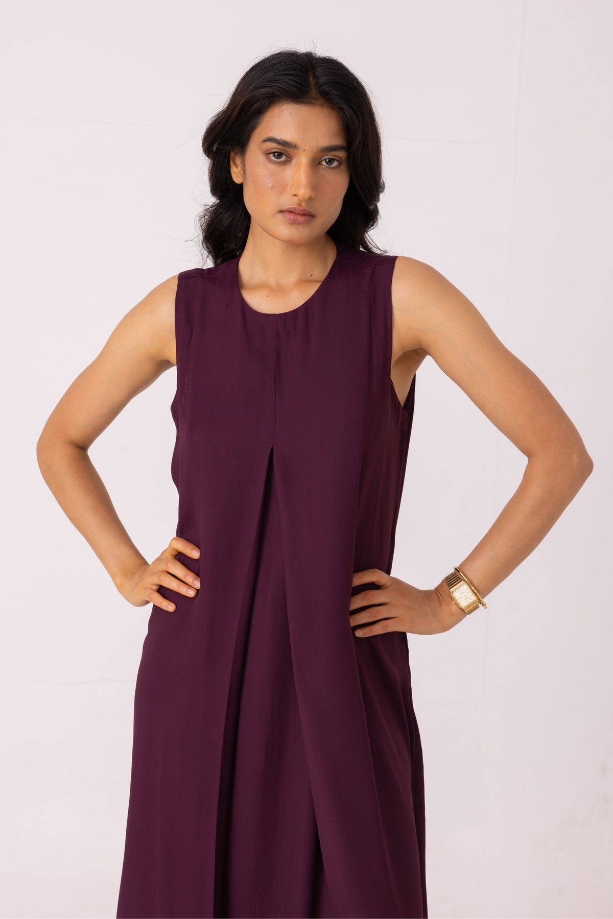 Brooke Wine Midi Dress - image 4