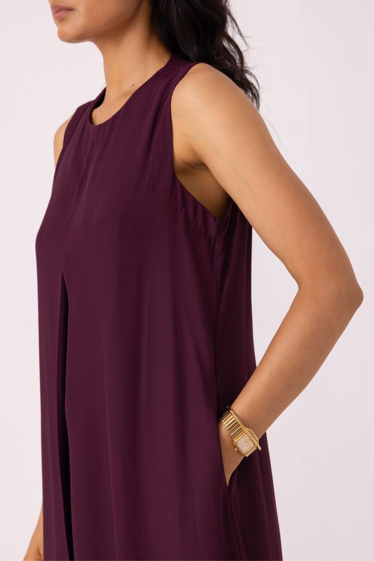 Brooke Wine Midi Dress - image 6