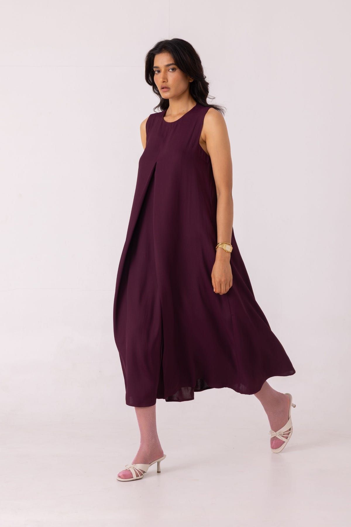 Brooke Wine Midi Dress - image 7
