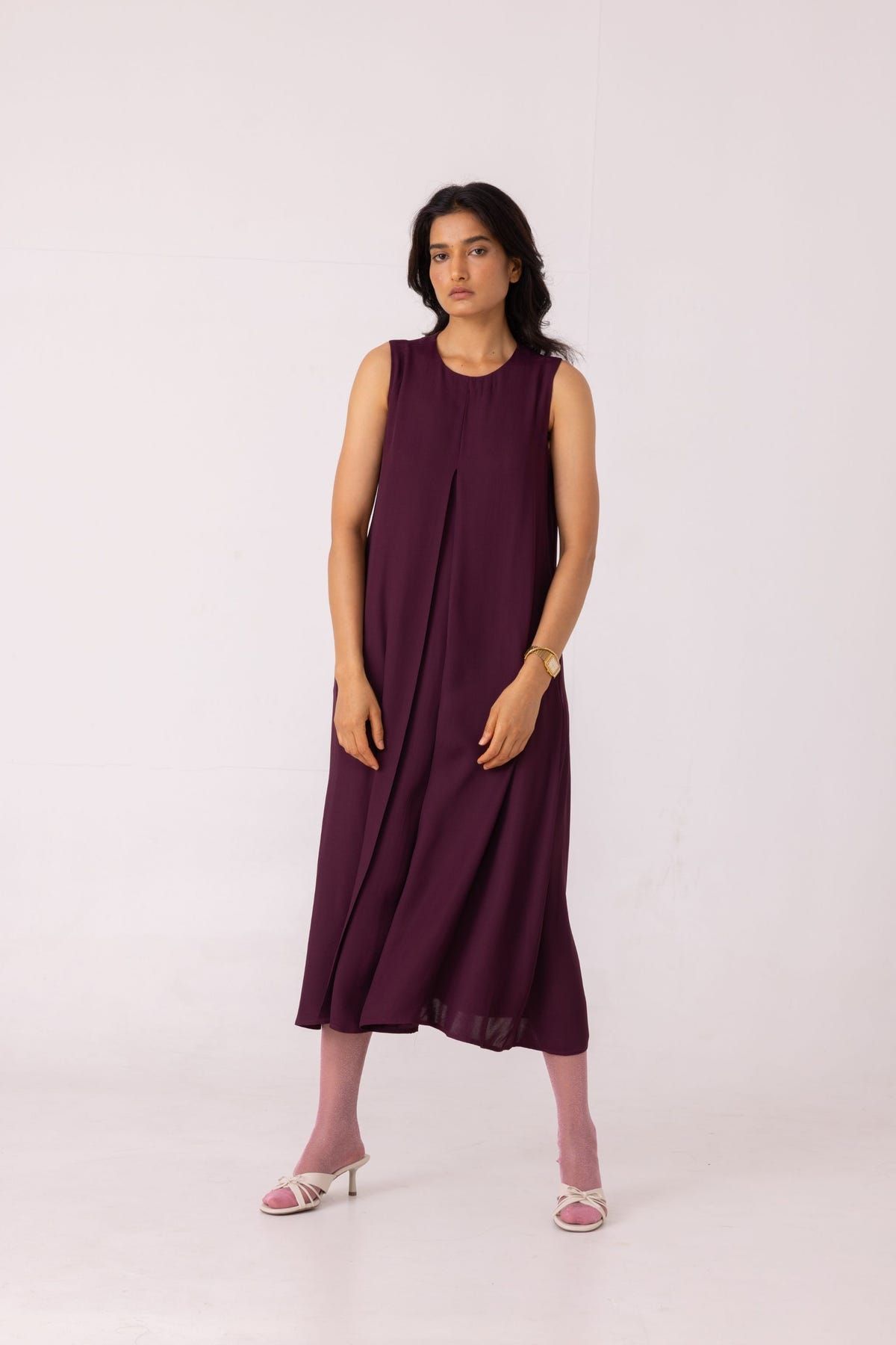 Brooke Wine Midi Dress - image 8