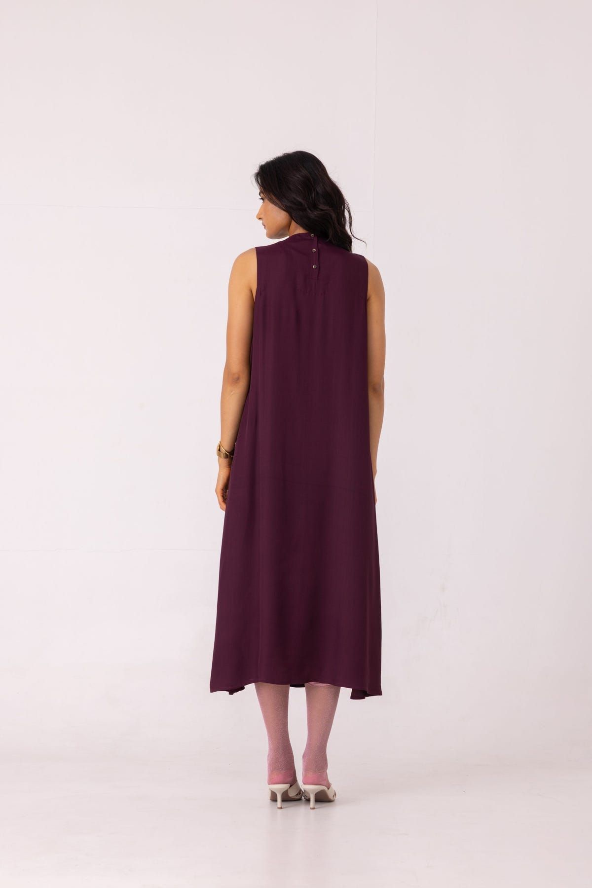 Brooke Wine Midi Dress - image 9