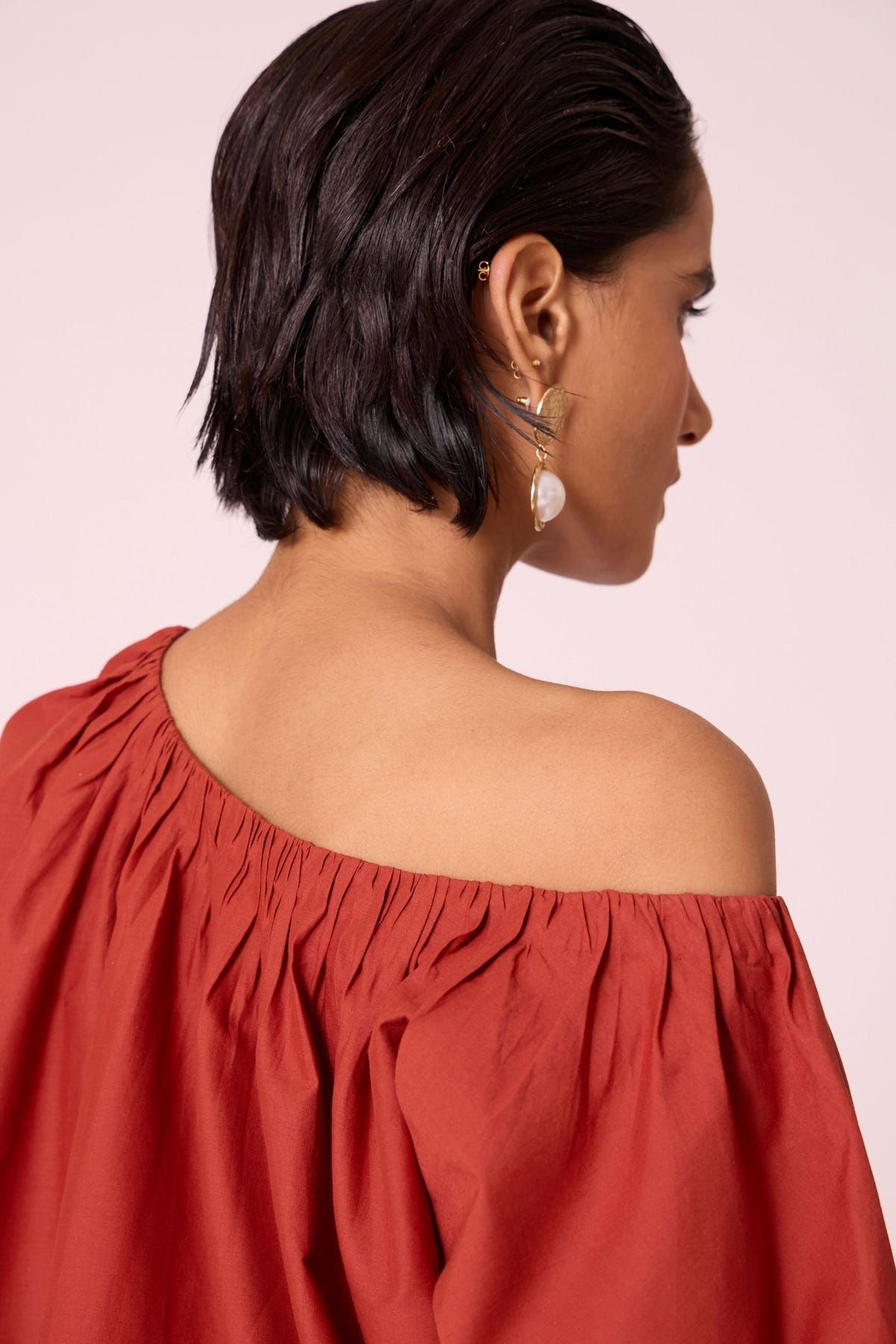 Dina Rust Off Shoulder Top - image 7