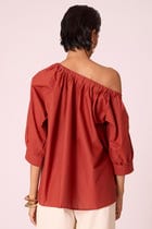 Dina Rust Off Shoulder Top view 8