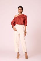 Dina Rust Off Shoulder Top view 9
