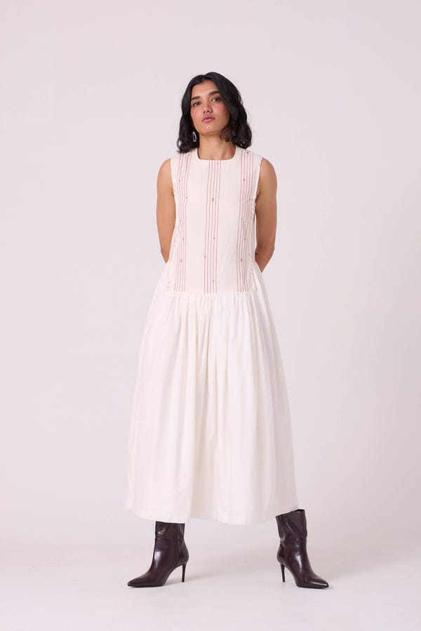 The Summer House — Fyodor Red Stripe Maxi Dress