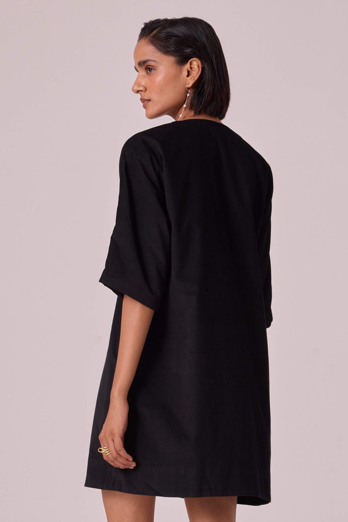 Stad Black Needlecord Shift Dress - image 11