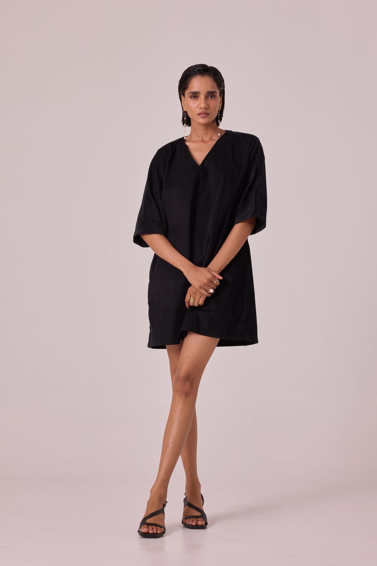 Stad Black Needlecord Shift Dress - image 12