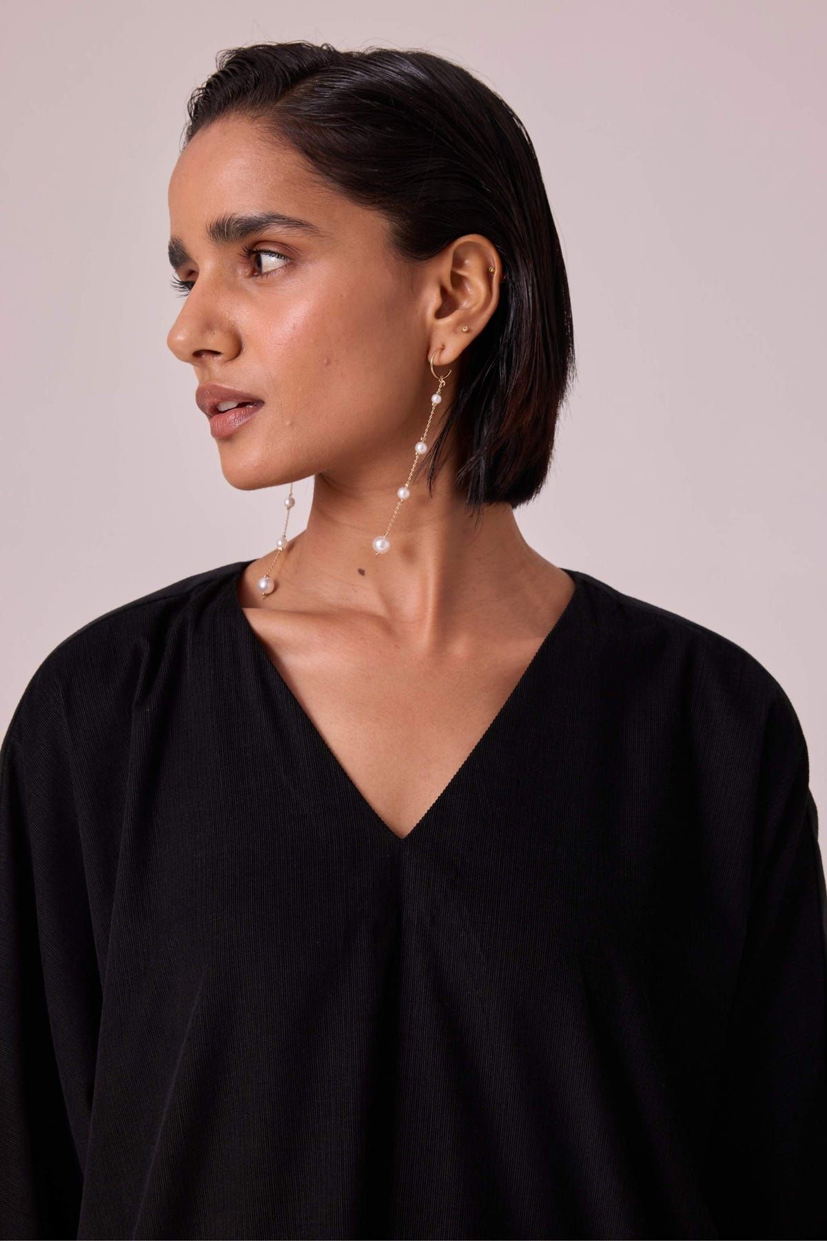 Stad Black Needlecord Shift Dress - image 6