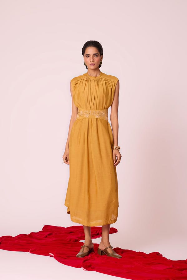 The Summer House — Barika Yellow Midi Dress
