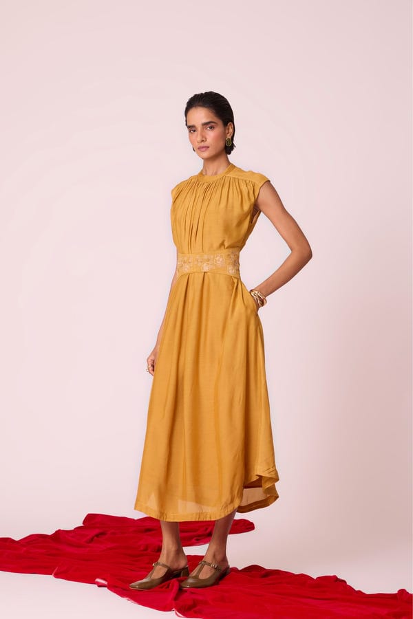 The Summer House — Barika Yellow Midi Dress