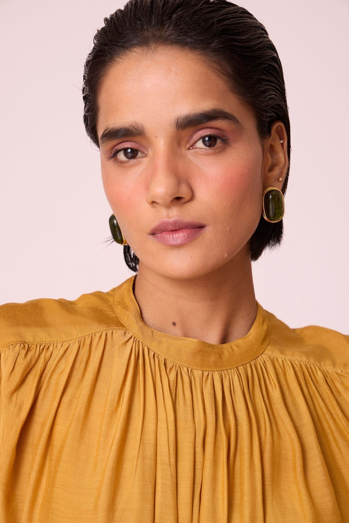 Barika Yellow Midi Dress - image 5